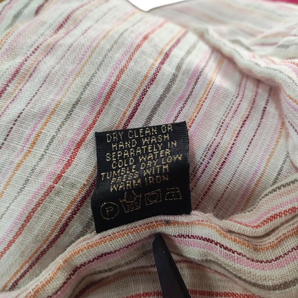 Bugatchi Uomo 100% Linen Button Up  Mens Striped Shirt Travel Cruise Size Medium - Picture 9 of 10